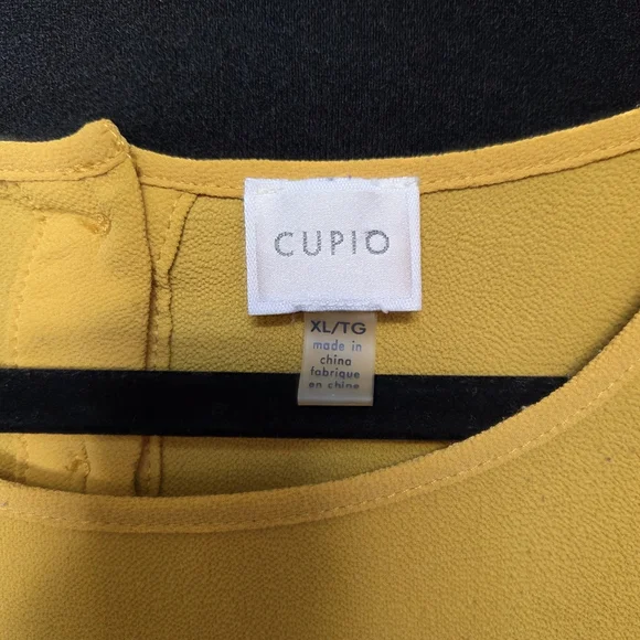 Cupio Womens Flowy Bell Sleeve Top Goldenrod XL - Picture 2 of 9